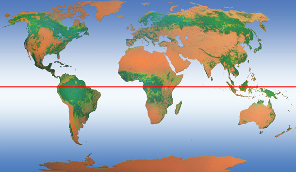 世界の森林面積と森林率